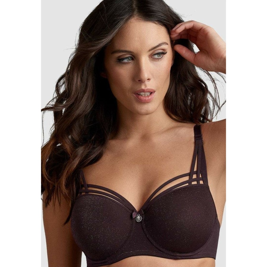 Bras marlies dekkers | Dame De Paris Aubergine And Silverlurex Balcony Bra