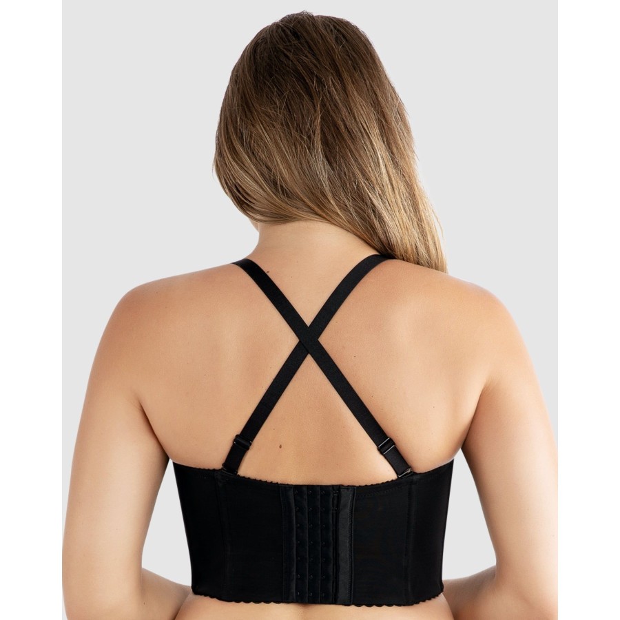 Bras Parfait | Stevie Faux Leather Longline Bustier Bra Top