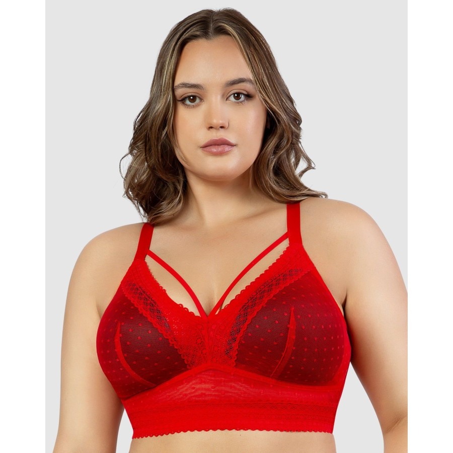 Bras Parfait | Mia Dot Longline Padded Lace Bralette