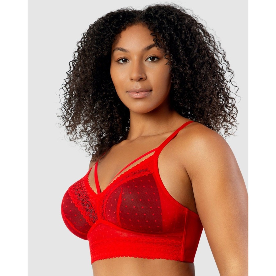 Bras Parfait | Mia Dot Longline Padded Lace Bralette