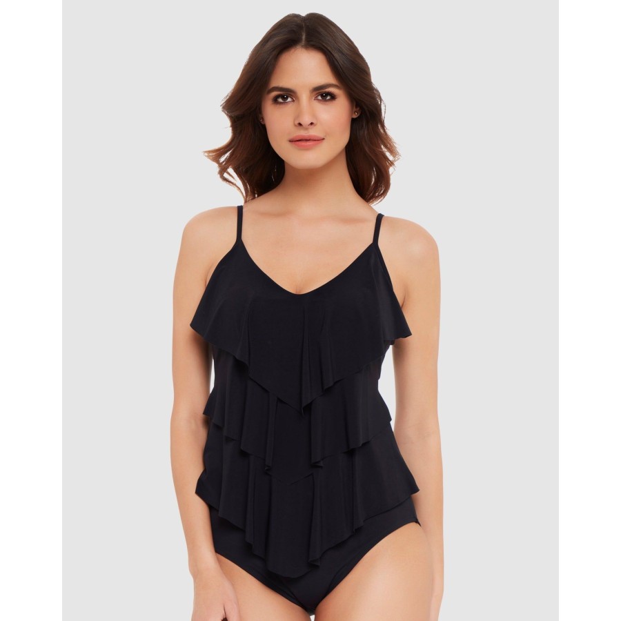 Plus Magicsuit | Rita Dd Cup Slimming Tiered Tankini Top