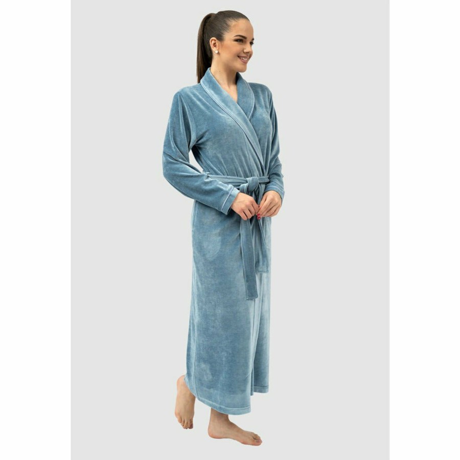 Sleepwear Belmanetti | Geneve Modal And Cotton Long Robe With Shawl Collar