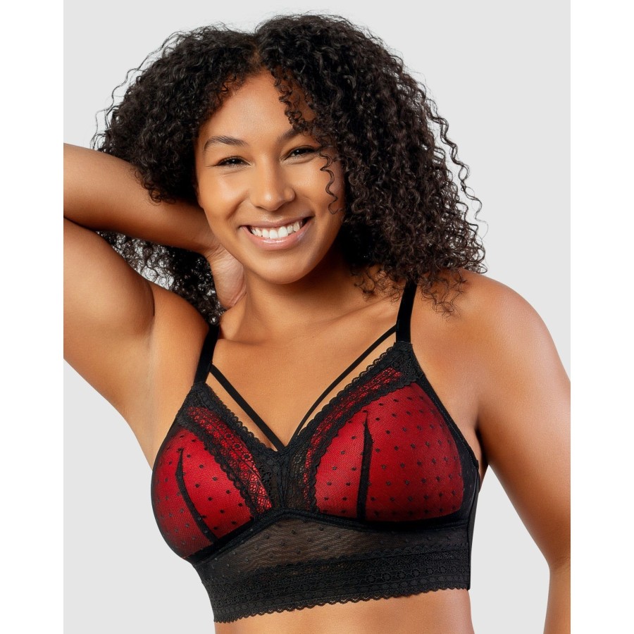 Bras Parfait | Mia Dot Longline Padded Lace Bralette