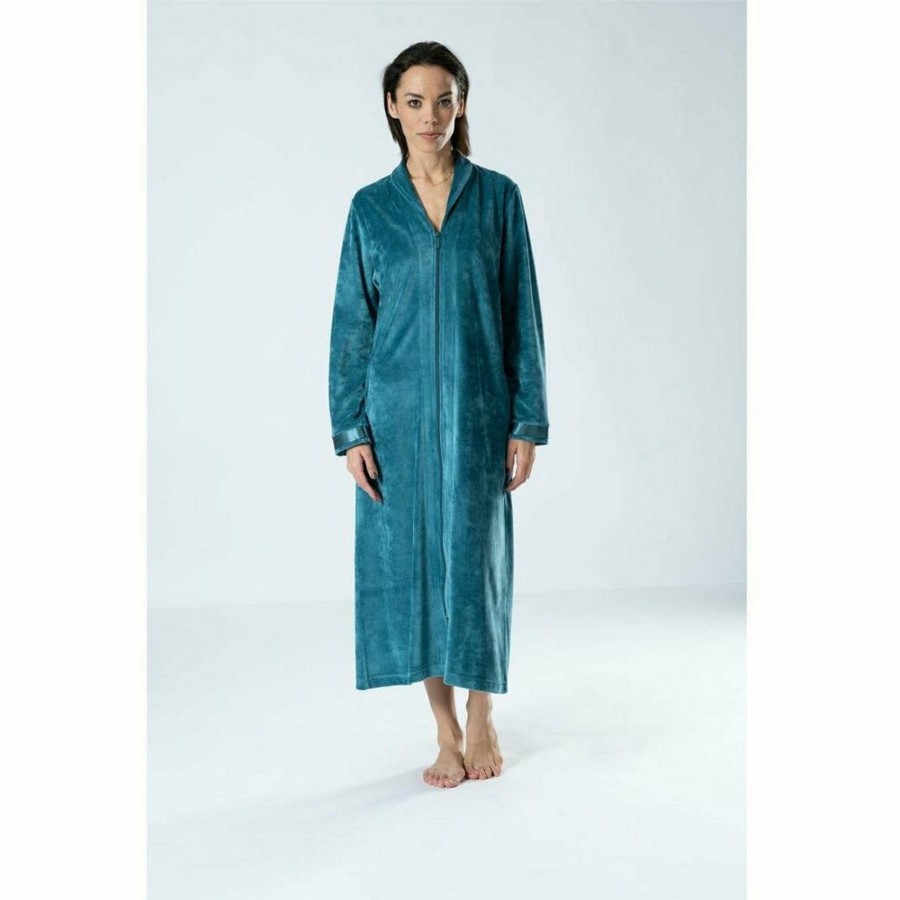 Sleepwear Belmanetti | Geneve Modal And Cotton Zip-Up Long Women'S Robe