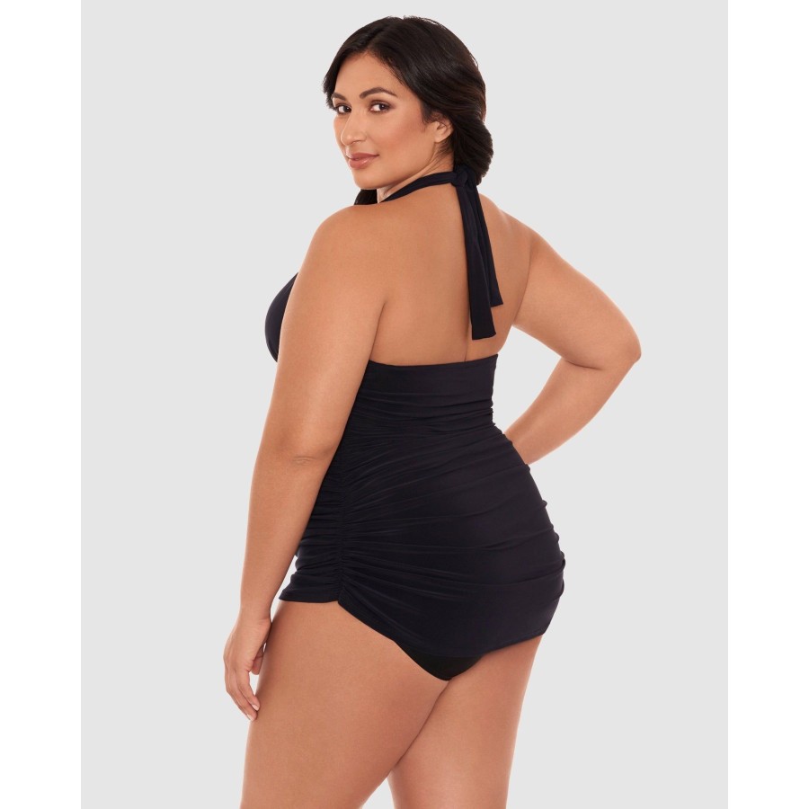 Plus Magicsuit | Yvonne Dd Cup Halterneck Short Shirred Swimdress