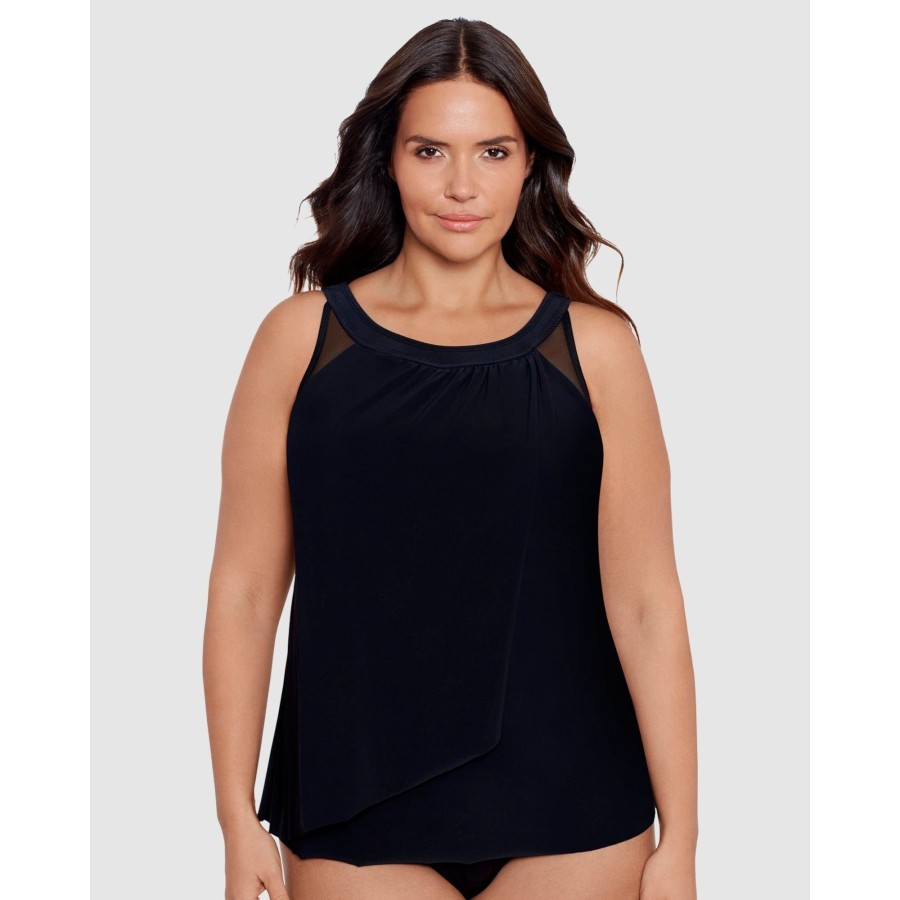 Swim Miraclesuit Swim | Illusionists Ursula High Neck Underwired Plus Size Tankini Top