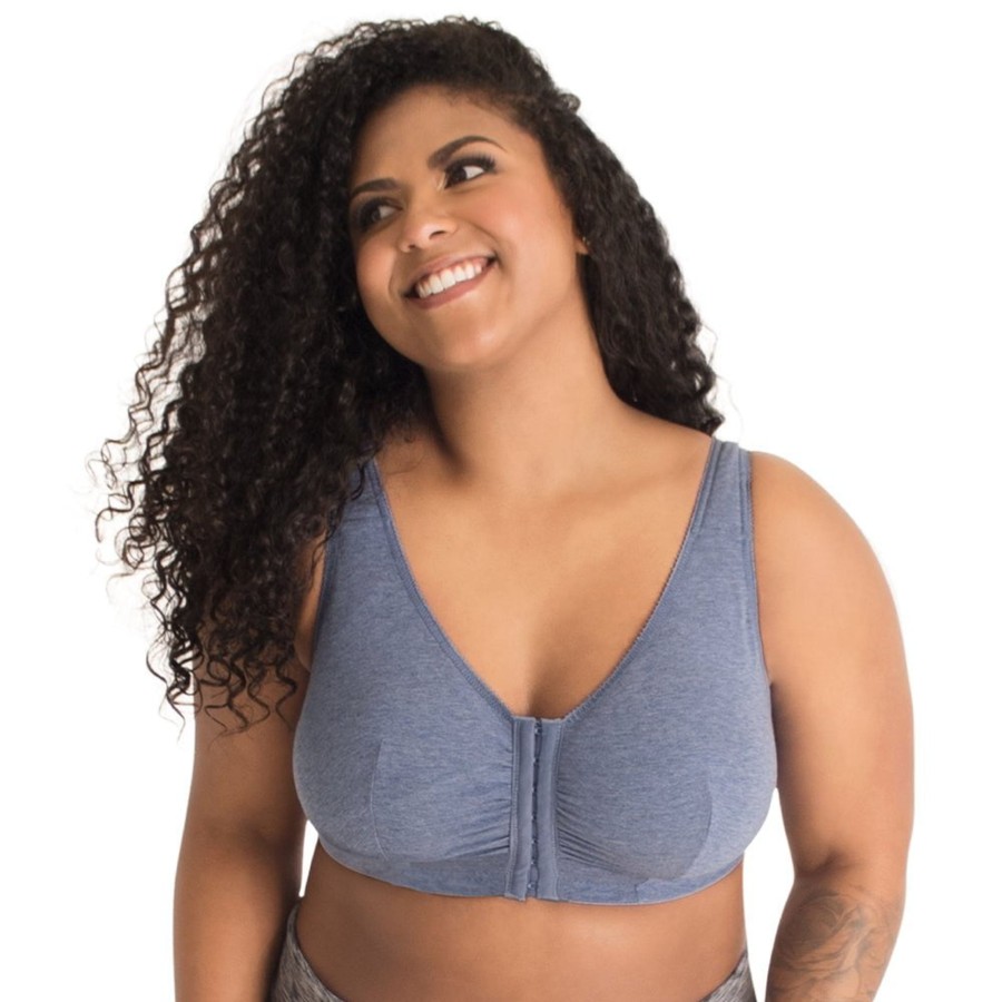 Bras Leading Lady | Meryl Front Close Cotton Plus Size Lounge Sleep Bra