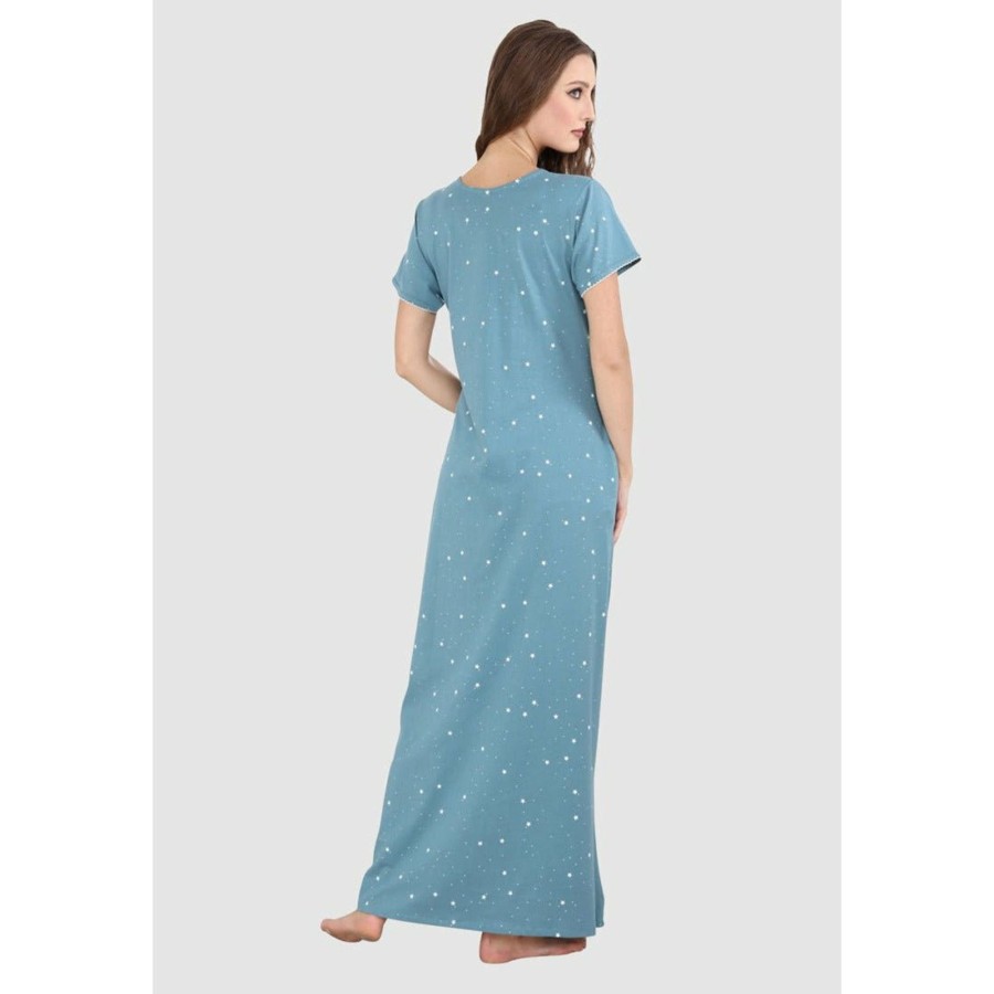 Sleepwear Sweet Dreams | Long Floral Embroidery Pure Cotton Nighty