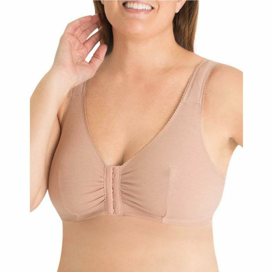 Bras Leading Lady | Meryl Front Close Cotton Plus Size Lounge Sleep Bra