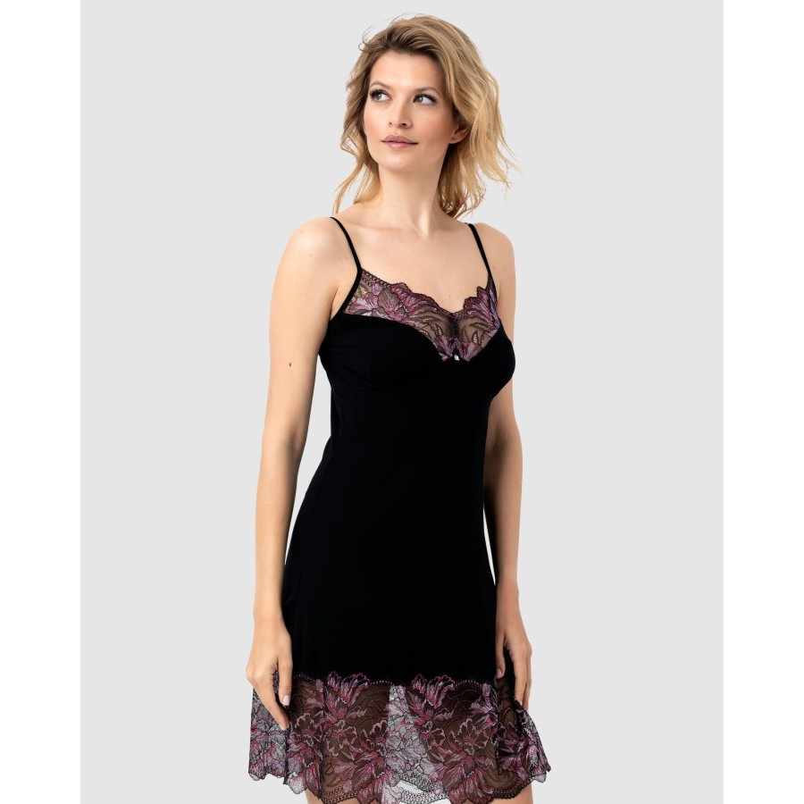 Sleepwear Oh!Zuza | Lace Trim Chemise Cranberry Lace