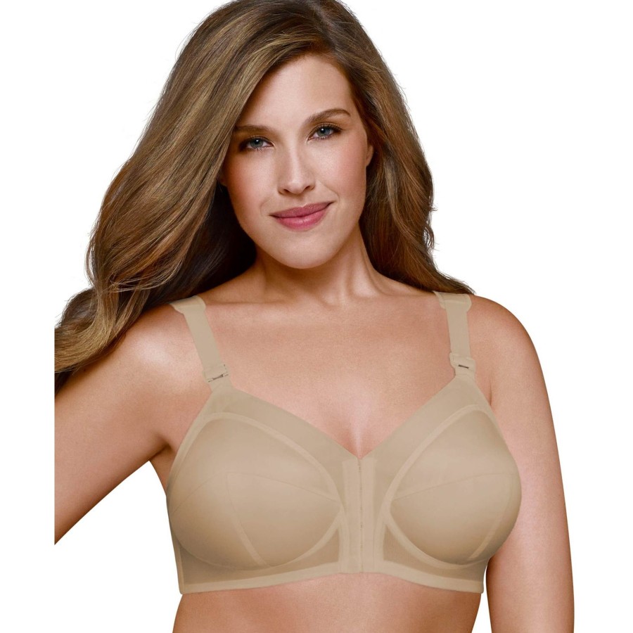 Bras Exquisite Form | Front Close Cotton Classic Support Plus Size Bra