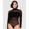 Bodysuits Oh!Zuza | High Neck Sheer Polkadot Long Sleeve Bodysuit