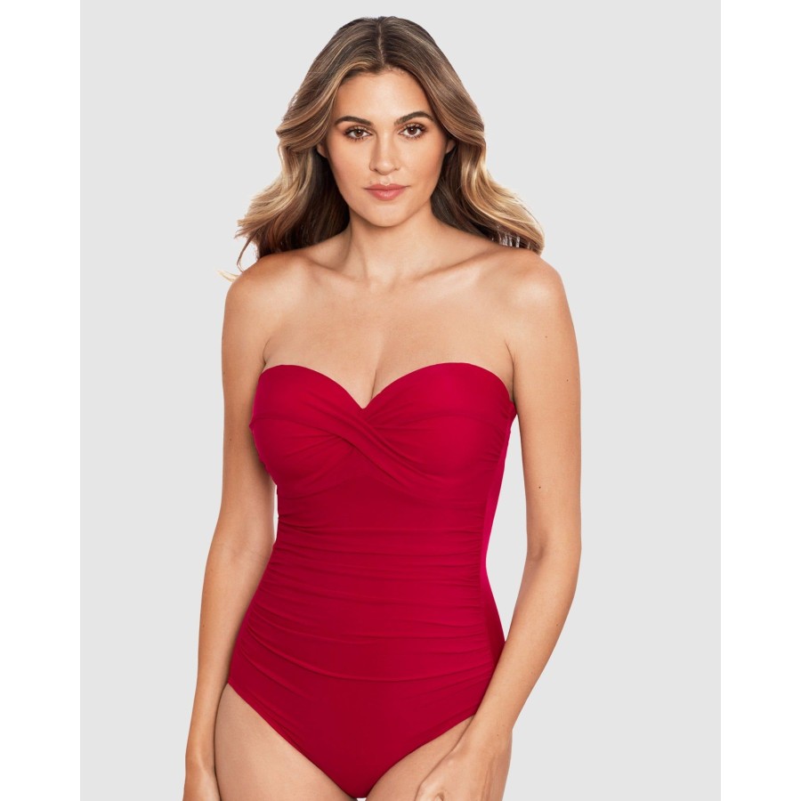 Plus Miraclesuit Swim | Rock Solid Madrid Strapless Shaping Swimsuit