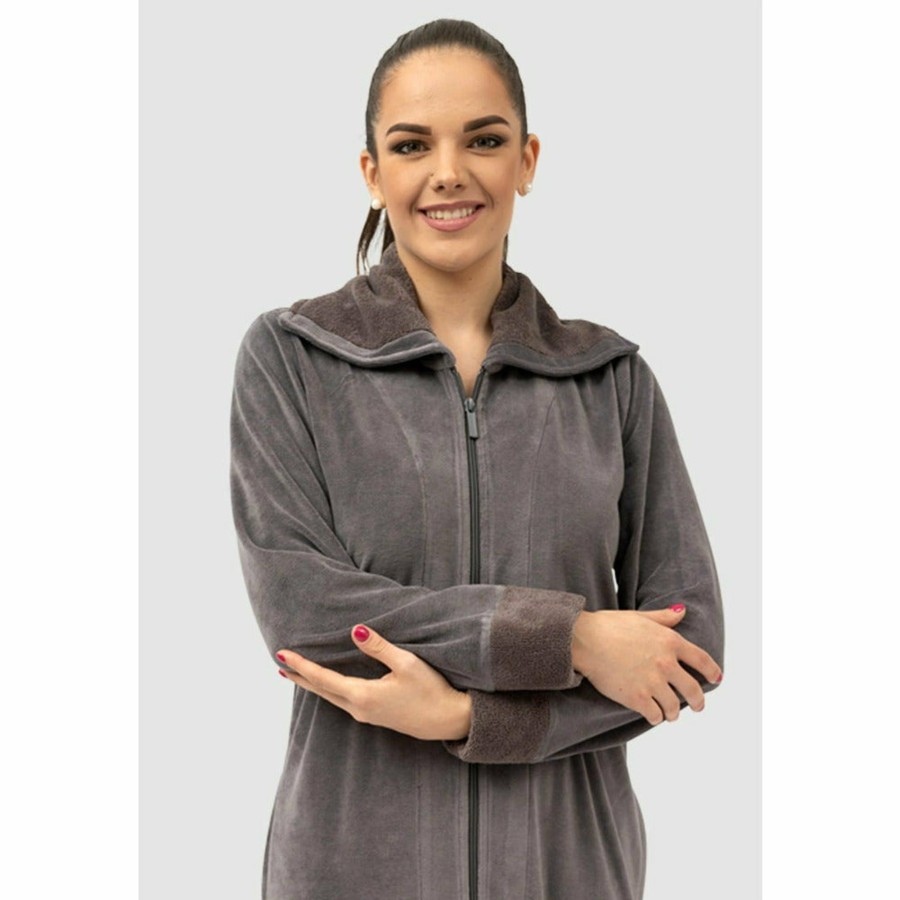 Sleepwear Belmanetti | Aspen Long Zip-Up Women'S Bamboo Velour Robe