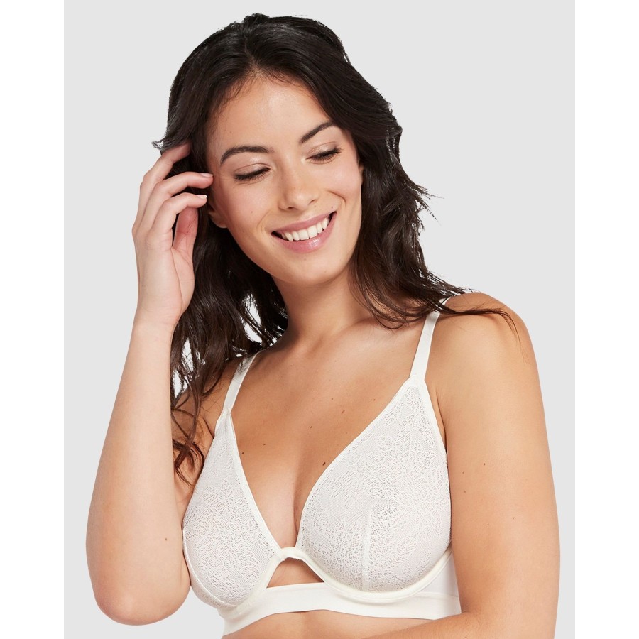 Bras Sans Complexe | Joline Sheer Lace Wired Plunge Bra With Cut Out