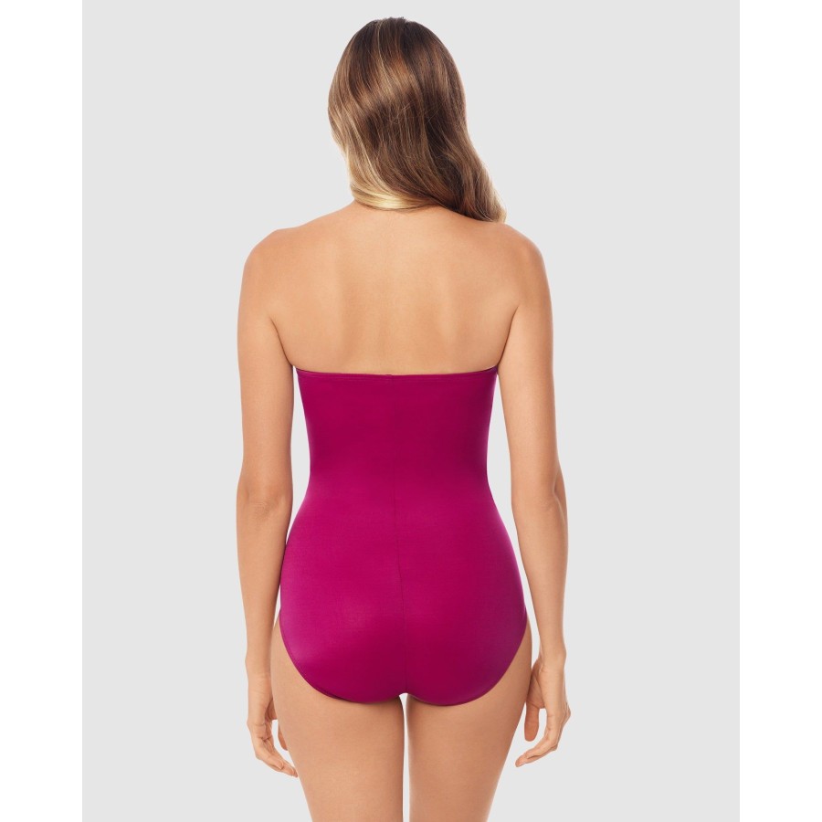 Plus Miraclesuit Swim | Rock Solid Madrid Strapless Shaping Swimsuit