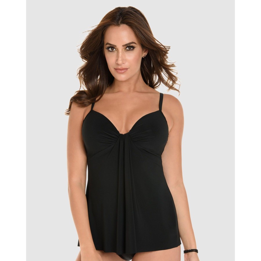 Swim Miraclesuit Swim | Rock Solid Marina Draped Underwired Tankini Top