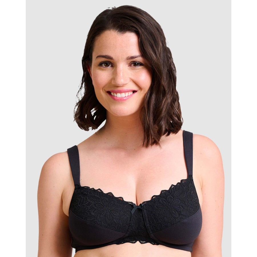 Bras Sans Complexe | Ava Organic Cotton Lace Wireless Mastectomy Bra