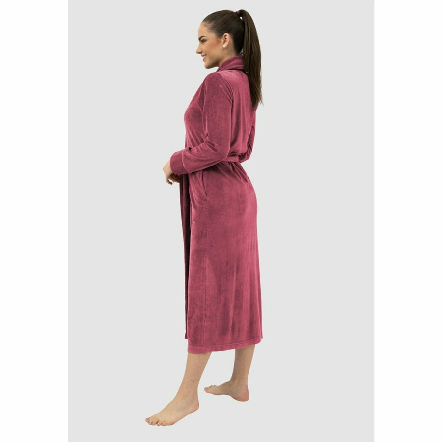 Sleepwear Belmanetti | Aspen Shawl Collar Long Bamboo Velour Robe With Belt