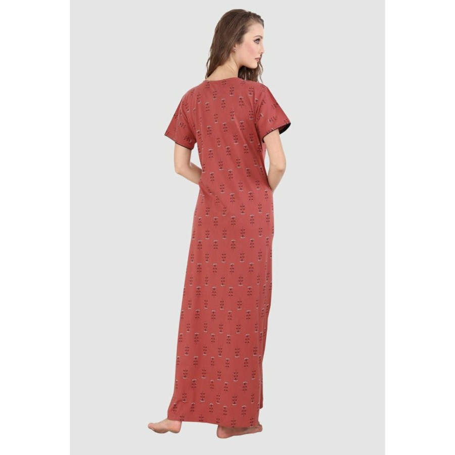 Sleepwear Sweet Dreams | Long Button Up Neckline Pure Cotton Nighty