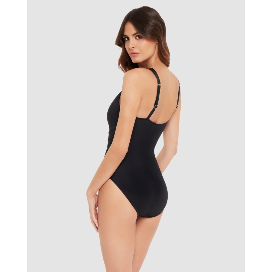 Plus Magicsuit | Moto Chic Daryl High Neck Tummy Control Swimsuit